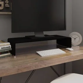 Soporte para TV/Elevador monitor cristal negro 70x30x13 cm de , Muebles TV - Ref: Foro24-244136, Precio: 90,58 €, Descuento: %