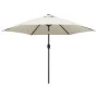 Sombrilla con palo de acero blanca arena 3 m de , Sombrillas - Ref: Foro24-40770, Precio: 62,80 €, Descuento: %