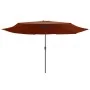 Sombrilla de jardín con palo de metal terracota 390 cm de , Sombrillas - Ref: Foro24-47383, Precio: 80,05 €, Descuento: %
