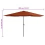 Sombrilla de jardín con palo de metal terracota 390 cm de , Sombrillas - Ref: Foro24-47383, Precio: 80,05 €, Descuento: %