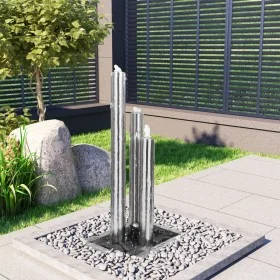 Fuente de jardín de acero inoxidable plateado 48x34x88 cm by , Fountains and waterfalls - Ref: Foro24-48090, Price: 334,29 €,...