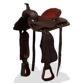 Montura occidental, cabezada y pechera cuero real 15" marrón de , Monturas - Ref: Foro24-91347, Precio: 214,36 €, Descuento: %