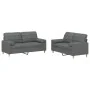 Juego de sofás con cojines 2 piezas tela gris oscuro de , Sofás - Ref: Foro24-3201291, Precio: 430,37 €, Descuento: %