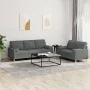 Juego de sofás con cojines 2 piezas tela gris oscuro by , Sofas - Ref: Foro24-3201323, Price: 537,63 €, Discount: %