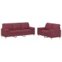 Juego de sofás con cojines 2 piezas tela rojo tinto de , Sofás - Ref: Foro24-3201328, Precio: 463,79 €, Descuento: %