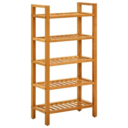 Zapatero con 5 estantes madera maciza de roble 50x27x100 cm de , Zapateros y organizadores de calzado - Ref: Foro24-331747, P...
