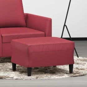 Reposapiés de cuero sintético rojo tinto 60x50x41 cm de , Otomanas - Ref: Foro24-349291, Precio: 53,32 €, Descuento: %