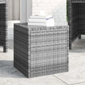 Mesa auxiliar ratán sintético gris 40x37x40,5 cm de , Mesas auxiliares - Ref: Foro24-319389, Precio: 62,46 €, Descuento: %