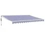 Toldo retráctil automático azul y blanco 4x3 m de , Toldos - Ref: Foro24-3154473, Precio: 338,86 €, Descuento: %