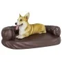 Cama para perros de espuma cuero sintético marrón 88x65 cm de , Camas para perros - Ref: Foro24-171321, Precio: 87,81 €, Desc...