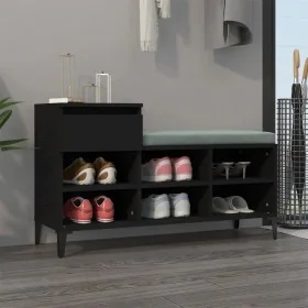 Mueble zapatero madera contrachapada negro 102x36x60 cm de , Zapateros y organizadores de calzado - Ref: Foro24-821213, Preci...