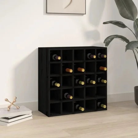 Botellero de madera maciza de pino negro 56x25x56 cm de , Armarios para vino y licores - Ref: Foro24-821541, Precio: 103,03 €...