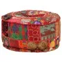 Puf redondo de pachtwork algodón hecho a mano 40x20 cm rojo by , Ottomans - Ref: Foro24-246571, Price: 45,36 €, Discount: %