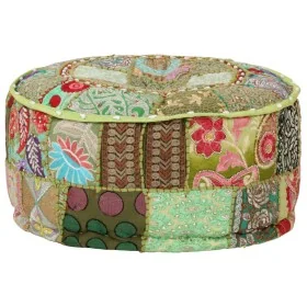 Puf redondo de pachtwork algodón hecho a mano 40x20 cm verde by , Ottomans - Ref: Foro24-246573, Price: 51,52 €, Discount: %