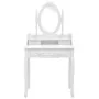 Juego de tocador y taburete madera paulownia blanco 75x69x140cm de , Tocadores para dormitorios - Ref: Foro24-289314, Precio:...