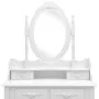 Juego de tocador y taburete madera paulownia blanco 75x69x140cm de , Tocadores para dormitorios - Ref: Foro24-289314, Precio:...