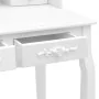 Juego de tocador y taburete madera paulownia blanco 75x69x140cm de , Tocadores para dormitorios - Ref: Foro24-289314, Precio:...