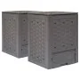 Compostador de jardín 2 uds plástico ratán 60x60x83 cm 600 L de , Compostadores - Ref: Foro24-278917, Precio: 183,29 €, Descu...