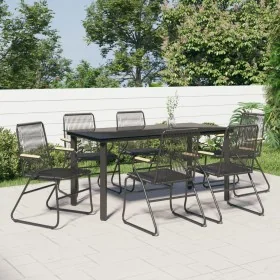Juego de comedor para jardín 7 piezas ratán PVC negro de , Conjuntos de jardín - Ref: Foro24-3156573, Precio: 453,56 €, Descu...