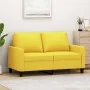 Sofá de 2 plazas de tela amarillo claro 120 cm de , Sofás - Ref: Foro24-359160, Precio: 193,88 €, Descuento: %