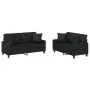 Juego de sofás con cojines 2 piezas cuero sintético negro de , Sofás - Ref: Foro24-3201368, Precio: 443,19 €, Descuento: %