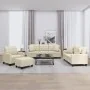 Juego de sofás con cojines 4 piezas cuero sintético color crema by , Sofas - Ref: Foro24-3201354, Price: 642,06 €, Discount: %