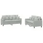 Juego de sofás con cojines 2 piezas terciopelo gris claro de , Sofás - Ref: Foro24-3201700, Precio: 450,88 €, Descuento: %