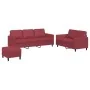 Juego de sofás con cojines 3 piezas cuero sintético rojo tinto de , Sofás - Ref: Foro24-3201768, Precio: 483,79 €, Descuento: %