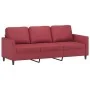 Juego de sofás con cojines 3 piezas cuero sintético rojo tinto de , Sofás - Ref: Foro24-3201768, Precio: 483,79 €, Descuento: %
