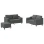 Juego de sofás con cojines 3 piezas tela gris oscuro by , Sofas - Ref: Foro24-3201827, Price: 484,71 €, Discount: %