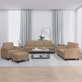 Juego de sofás con cojines 4 piezas cuero sintético capuchino von , Sofas - Ref: Foro24-3201749, Preis: 618,00 €, Rabatt: %