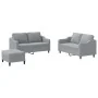 Juego de sofás con cojines 3 piezas tela gris claro by , Sofas - Ref: Foro24-3201810, Price: 461,84 €, Discount: %