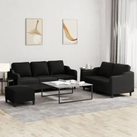 Juego de sofás con cojines 3 piezas tela negro de , Sofás - Ref: Foro24-3201846, Precio: 508,70 €, Descuento: %