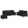 Juego de sofás con cojines 3 piezas cuero sintético negro de , Sofás - Ref: Foro24-3201929, Precio: 597,45 €, Descuento: %