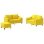 Juego de sofás con cojines 3 piezas tela amarillo claro de , Sofás - Ref: Foro24-3201831, Precio: 490,03 €, Descuento: %
