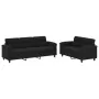 Juego de sofás con cojines 2 piezas tela microfibra negro de , Sofás - Ref: Foro24-3202341, Precio: 584,14 €, Descuento: %