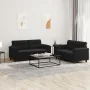 Juego de sofás con cojines 2 piezas tela microfibra negro de , Sofás - Ref: Foro24-3202317, Precio: 539,20 €, Descuento: %