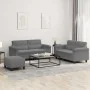 Juego de sofás con cojines 3 piezas tela microfibra gris oscuro de , Sofás - Ref: Foro24-3202322, Precio: 522,28 €, Descuento: %
