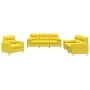 Juego de sofás con cojines 3 piezas tela amarillo claro de , Sofás - Ref: Foro24-3201557, Precio: 576,49 €, Descuento: %