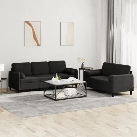 Juego de sofás con cojines 2 piezas terciopelo negro von , Sofas - Ref: Foro24-3202039, Preis: 509,06 €, Rabatt: %