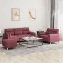 Juego de sofás con cojines 3 piezas tela rojo tinto by , Sofas - Ref: Foro24-3201630, Price: 534,41 €, Discount: %