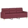Juego de sofás con cojines 3 piezas tela rojo tinto by , Sofas - Ref: Foro24-3201630, Price: 534,41 €, Discount: %