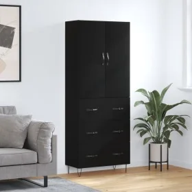 Aparador alto madera contrachapada negro 69,5x34x180 cm von , Sideboards - Ref: Foro24-3198082, Preis: 173,22 €, Rabatt: %