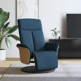 Sillón reclinable con reposapiés tela azul de , Sillones - Ref: Foro24-356528, Precio: 240,37 €, Descuento: %