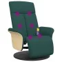 Sillón reclinable de masaje con reposapiés tela verde oscuro de , Sillones - Ref: Foro24-356537, Precio: 259,81 €, Descuento: %