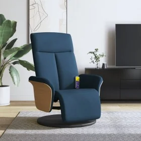 Sillón reclinable de masaje con reposapiés tela azul by , Armchairs - Ref: Foro24-356540, Price: 259,81 €, Discount: %