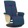 Sillón reclinable de masaje con reposapiés tela azul de , Sillones - Ref: Foro24-356540, Precio: 259,81 €, Descuento: %
