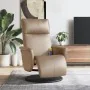 Sillón reclinable masaje reposapiés cuero sintético capuchino de , Sillones - Ref: Foro24-356556, Precio: 229,39 €, Descuento: %