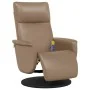 Sillón reclinable masaje reposapiés cuero sintético capuchino de , Sillones - Ref: Foro24-356556, Precio: 229,39 €, Descuento: %