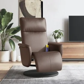 Sillón reclinable masaje con reposapiés cuero sintético marrón de , Sillones - Ref: Foro24-356554, Precio: 234,15 €, Descuent...